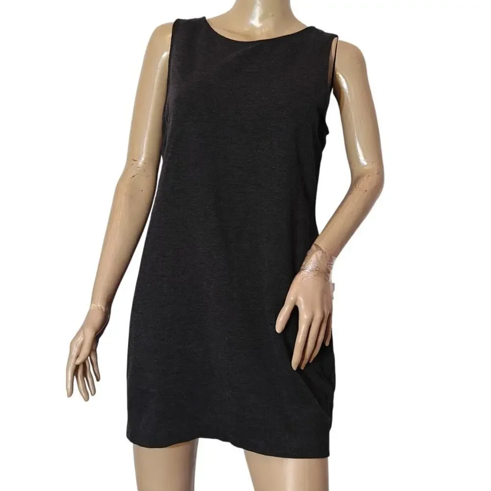J.Crew Charcoal Sleeveless Shift Dress Size M Back Zip